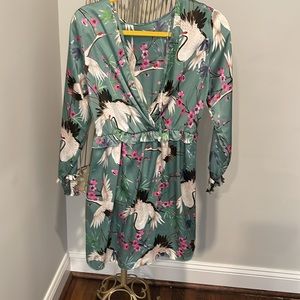 Zara Woman Tropical White Lotus Floral Dress